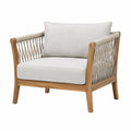 Fauteuil 80 x 78 x 78 cm en bois et corde beige style bohème