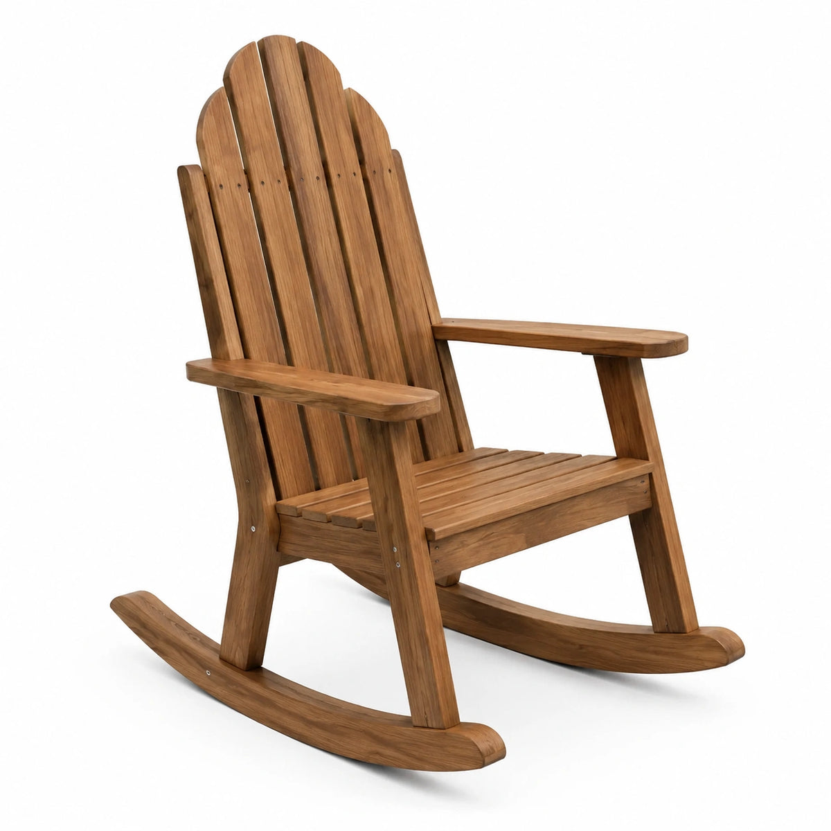 Fauteuil à bascule de jardin 100 x 75 x 110 cm en bois marron avec accoudoirs