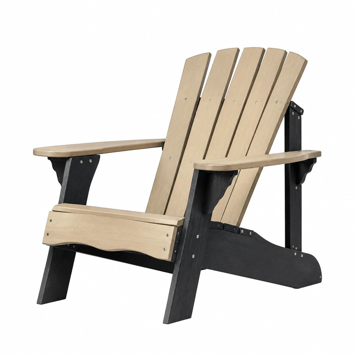 Fauteuil Adirondack 83 x 81 x 98 cm en bois beige et noir pour jardin