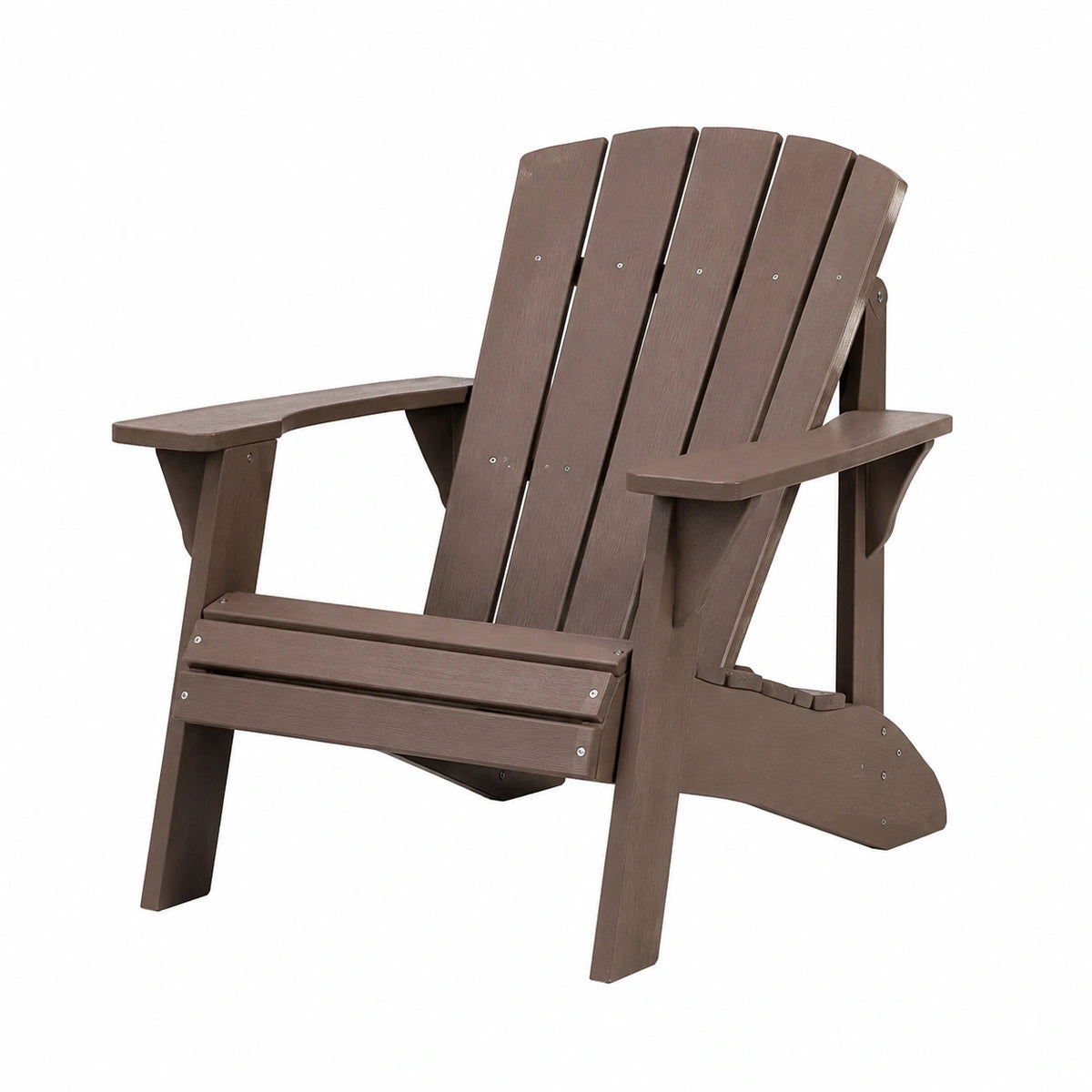 Fauteuil de jardin 85 x 80 x 98 cm en plastique brun style Adirondack à dossier incliné