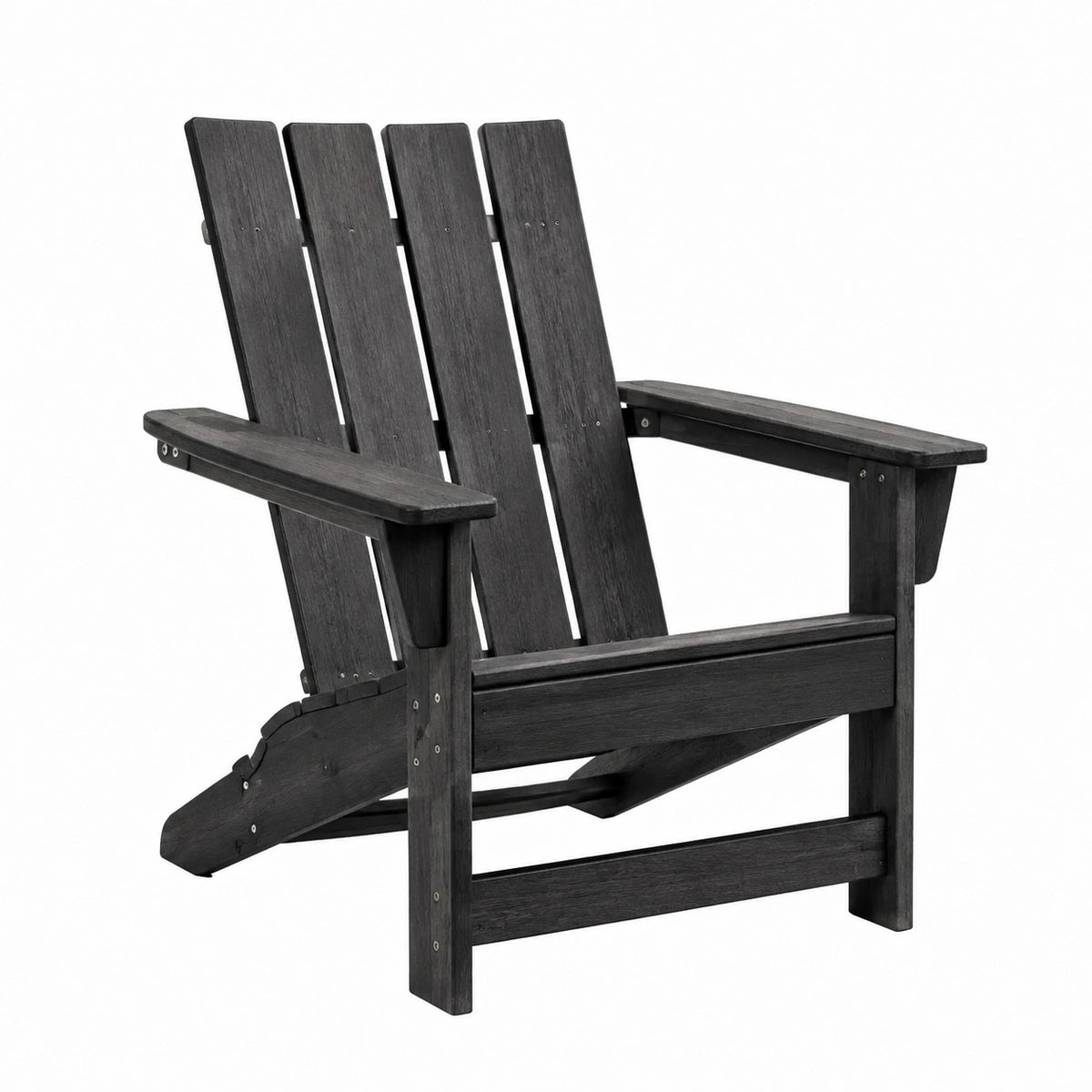 Fauteuil de jardin Adirondack 82 x 90 x 98 cm noir en plastique aspect bois avec accoudoirs
