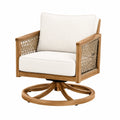 Fauteuil pivotant 78 x 80 x 88 cm en bois et cordage beige style naturel